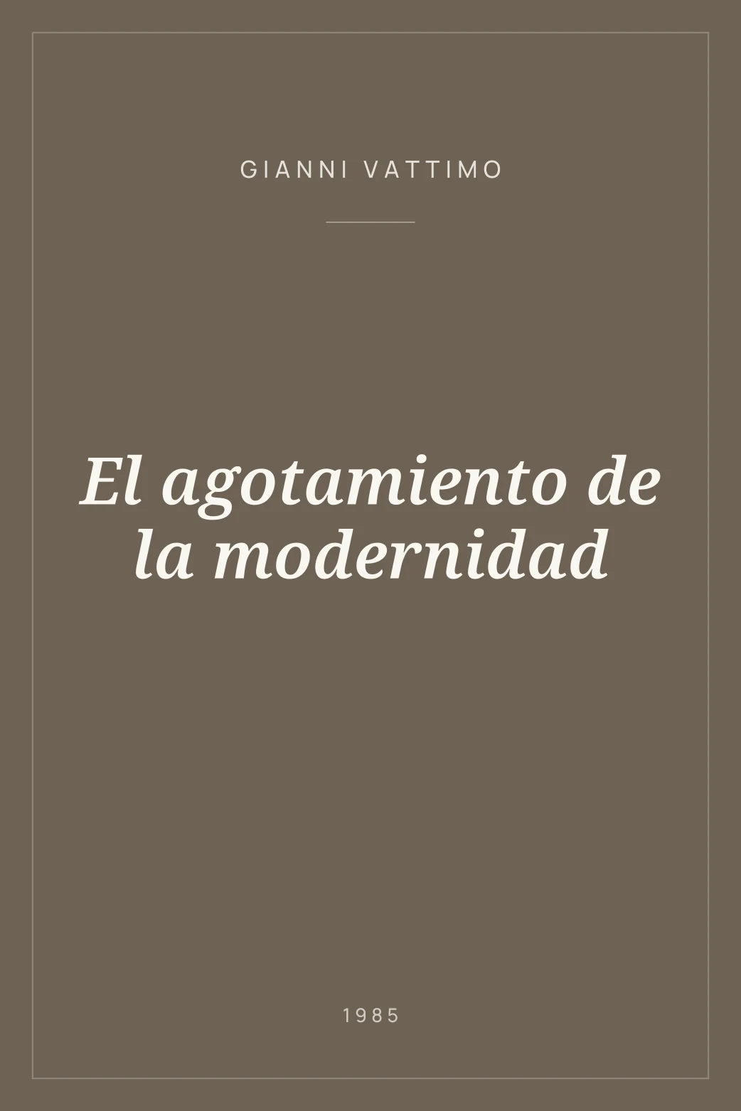 Portada de El agotamiento de la modernidad