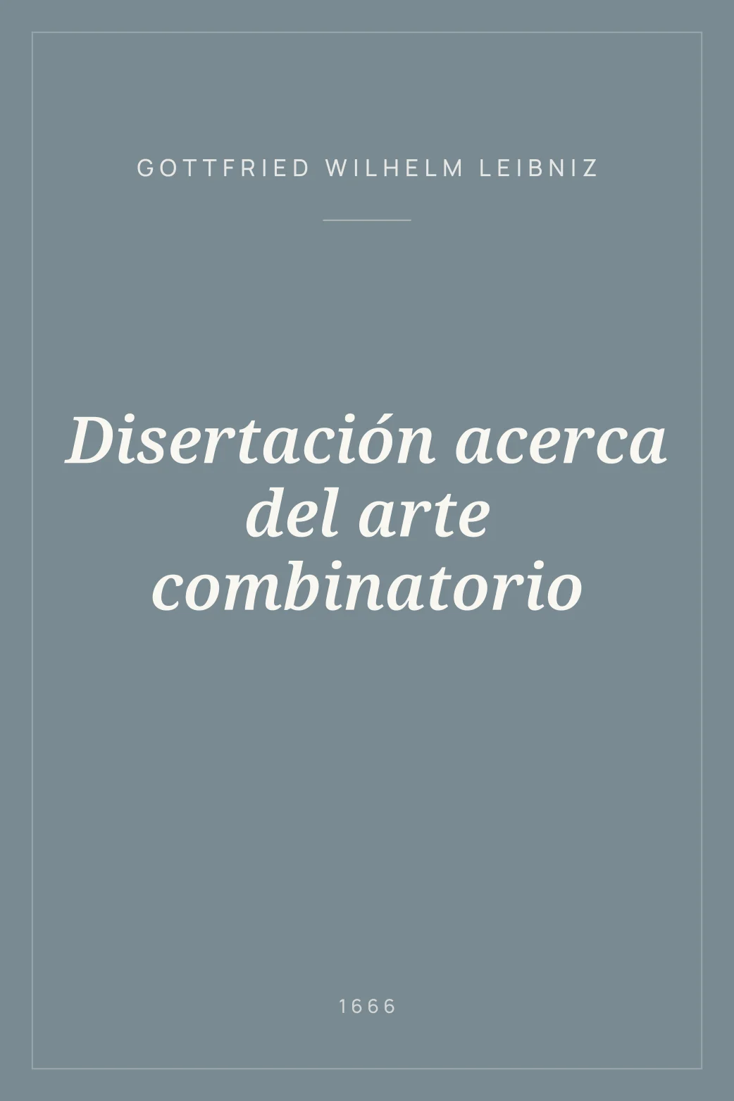 Portada de Disertación acerca del arte combinatorio