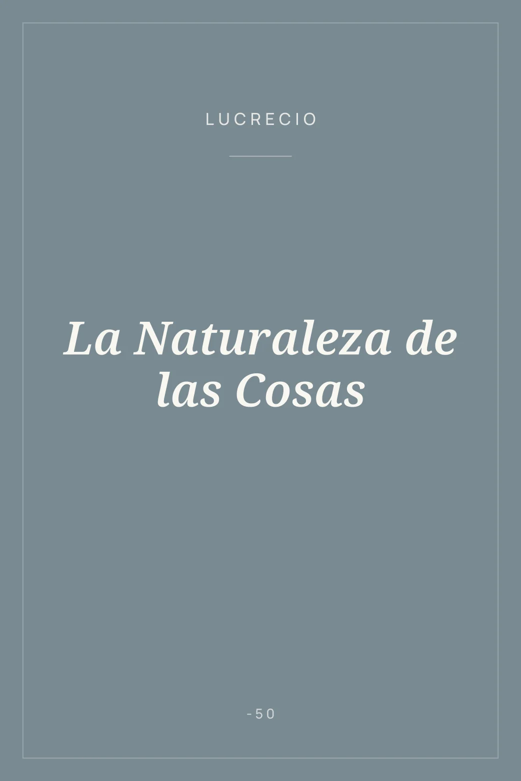 Portada de La Naturaleza de las Cosas