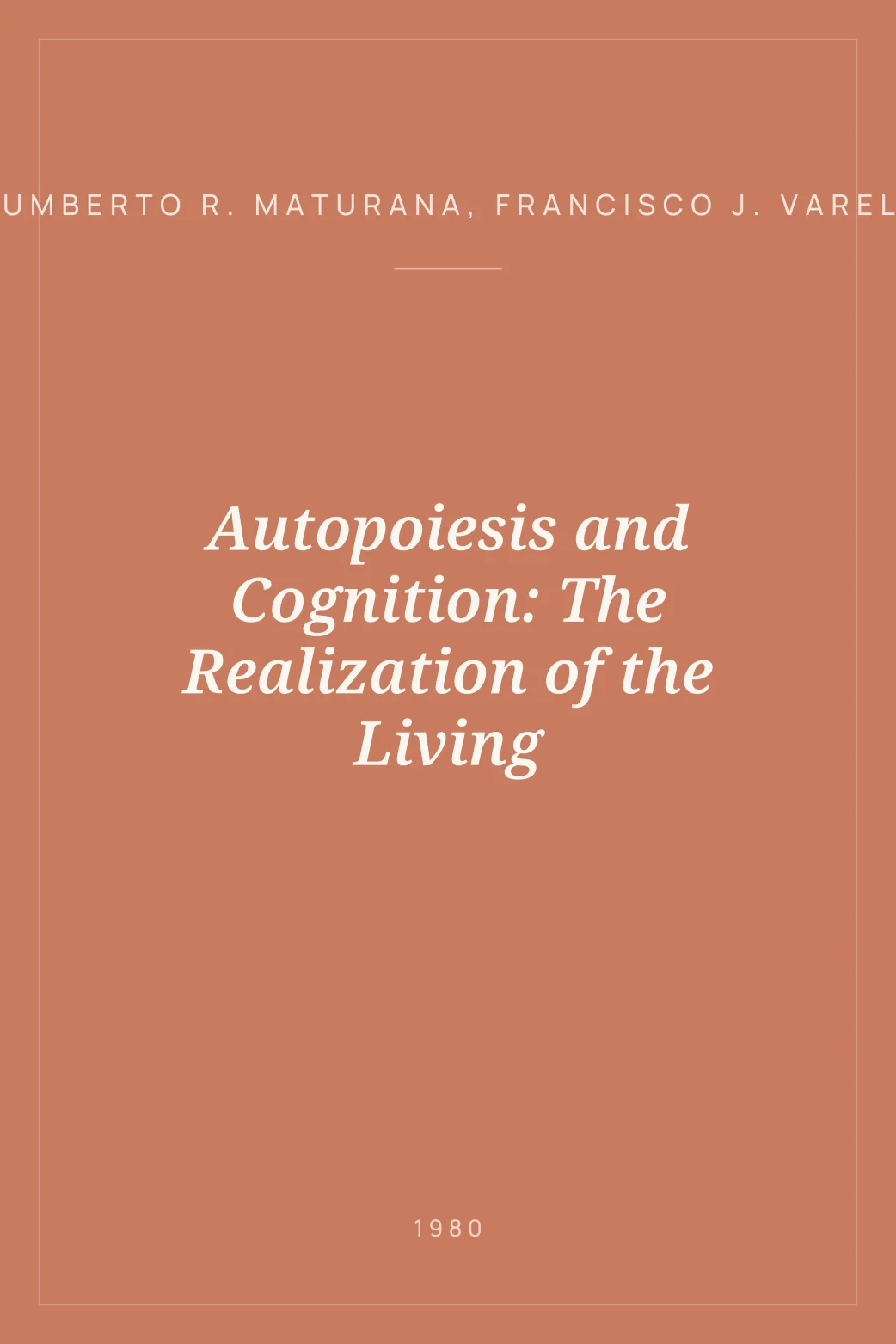 Portada de Autopoiesis and Cognition: The Realization of the Living