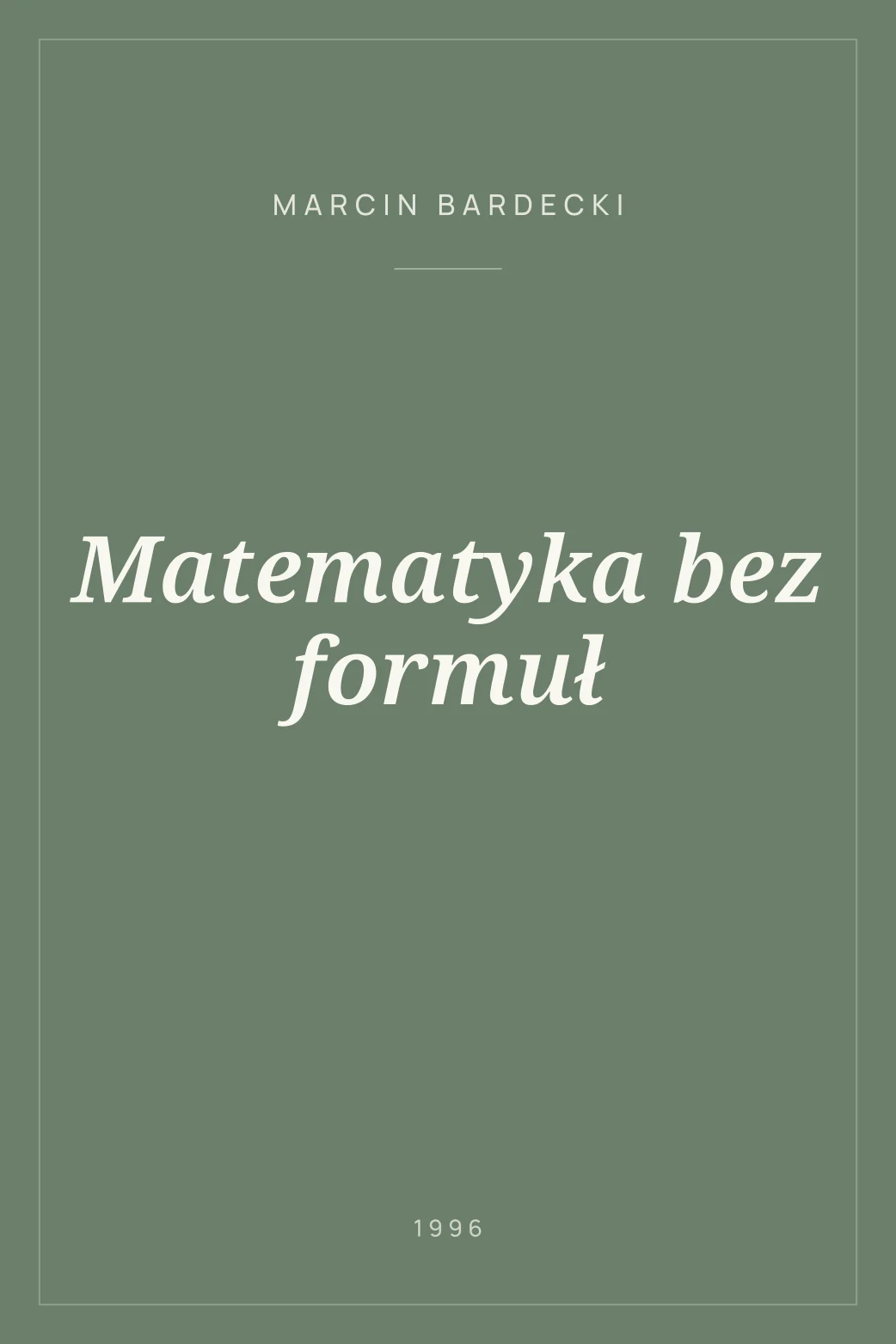 Portada de Matematyka bez formuł