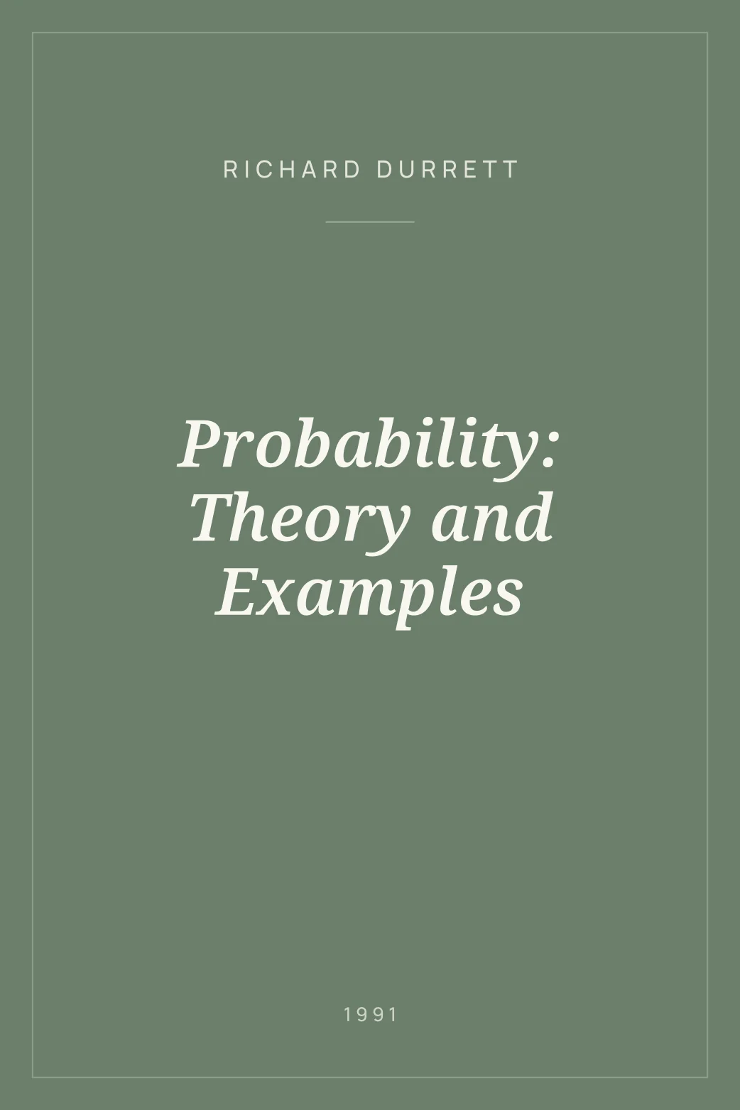 Portada de Probability: Theory and Examples