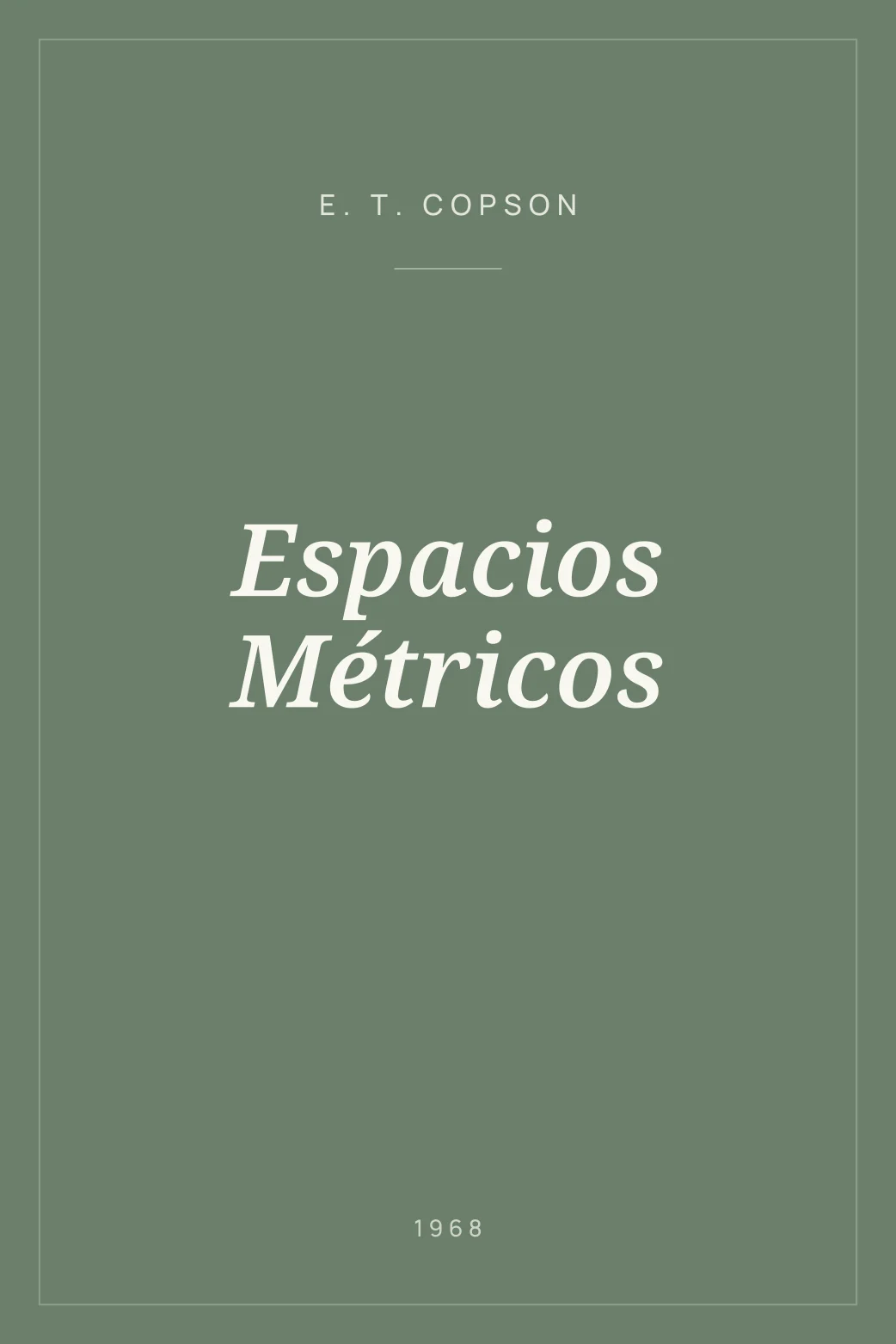 Portada de Espacios Métricos