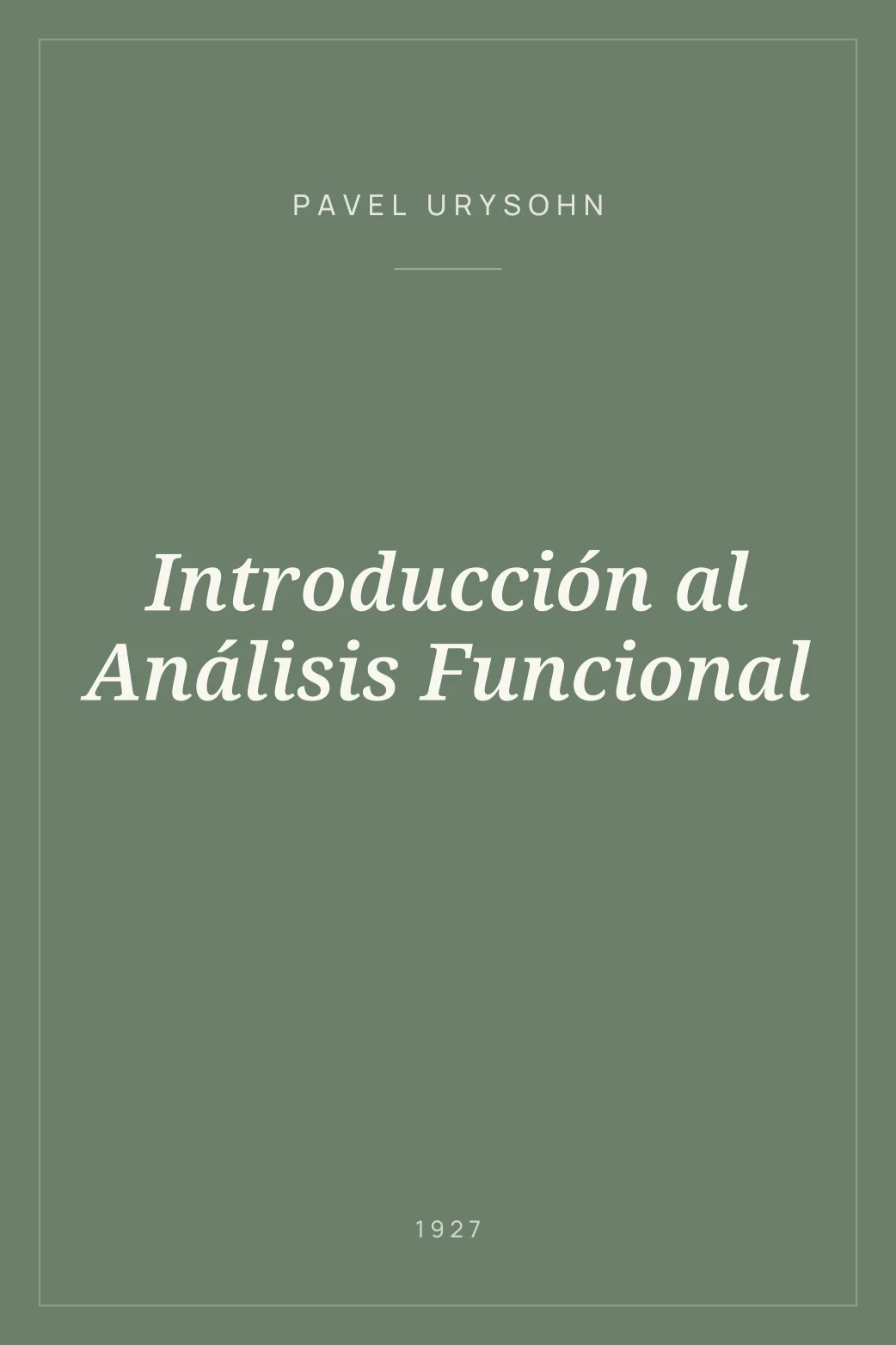Portada de Introducción al Análisis Funcional