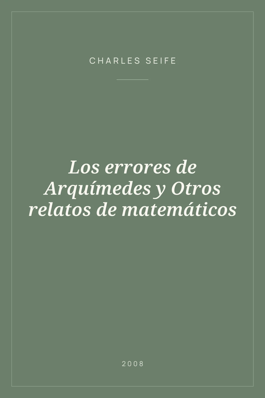 Portada de Los errores de Arquímedes y Otros relatos de matemáticos