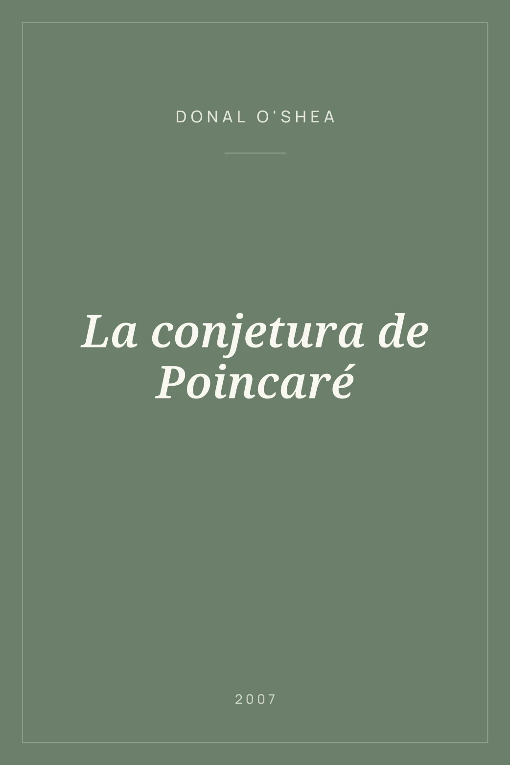 Portada de La conjetura de Poincaré