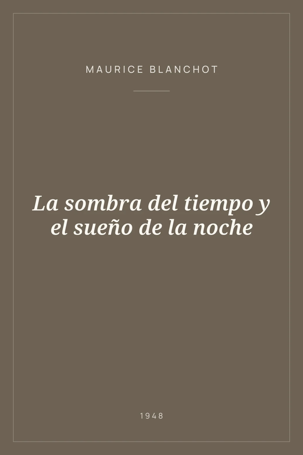 Portada de La sombra del tiempo y el sueño de la noche