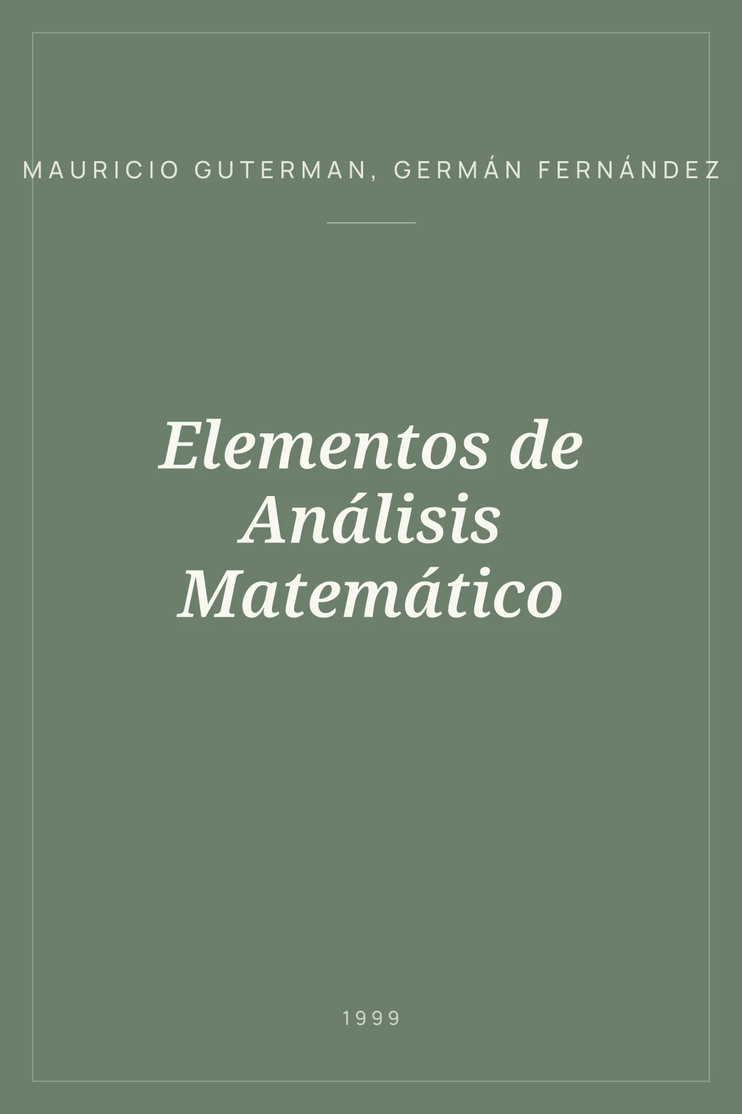 Portada de Elementos de Análisis Matemático