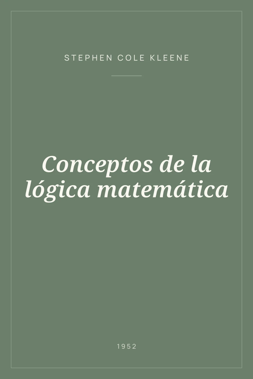 Portada de Conceptos de la lógica matemática