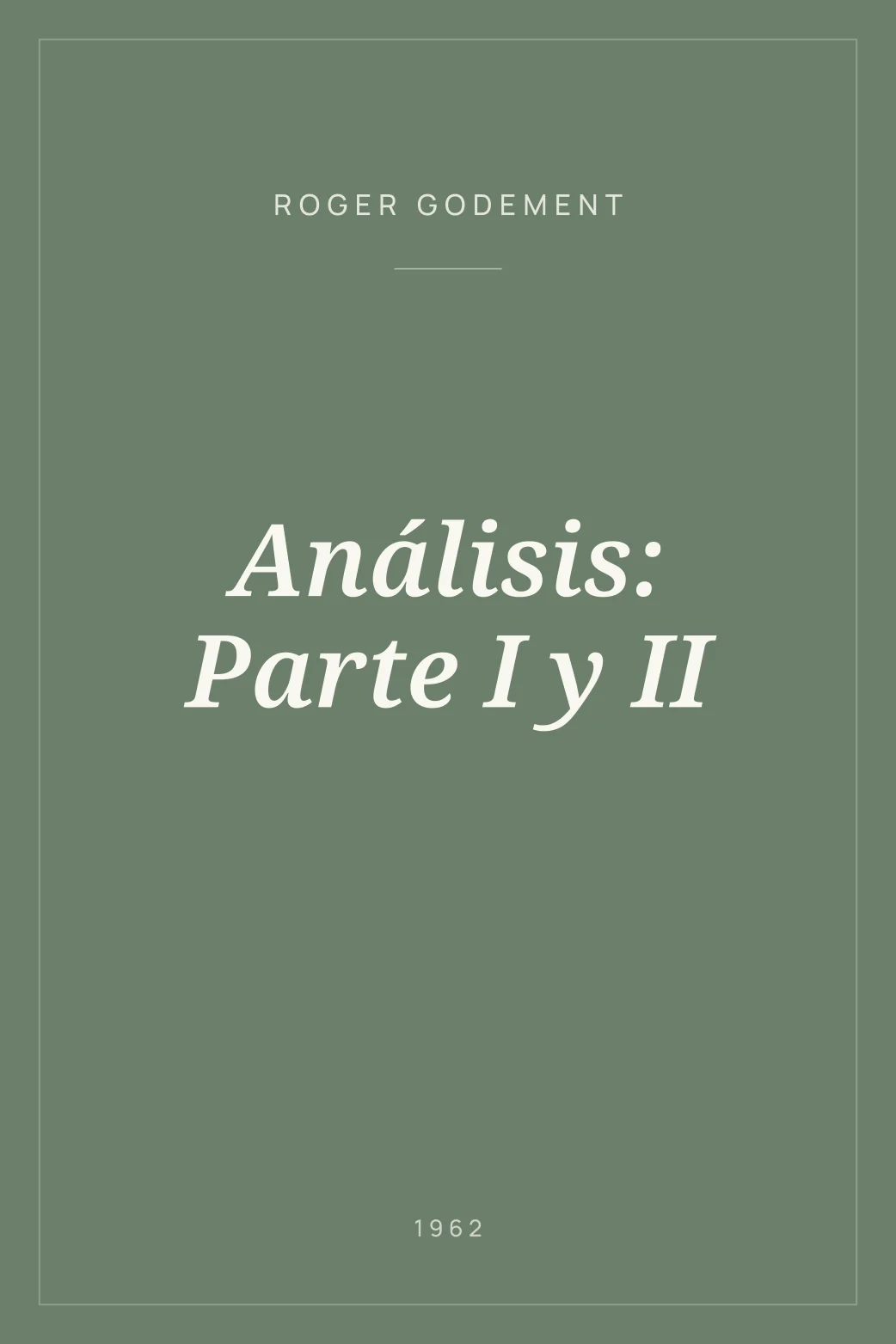 Portada de Análisis: Parte I y II