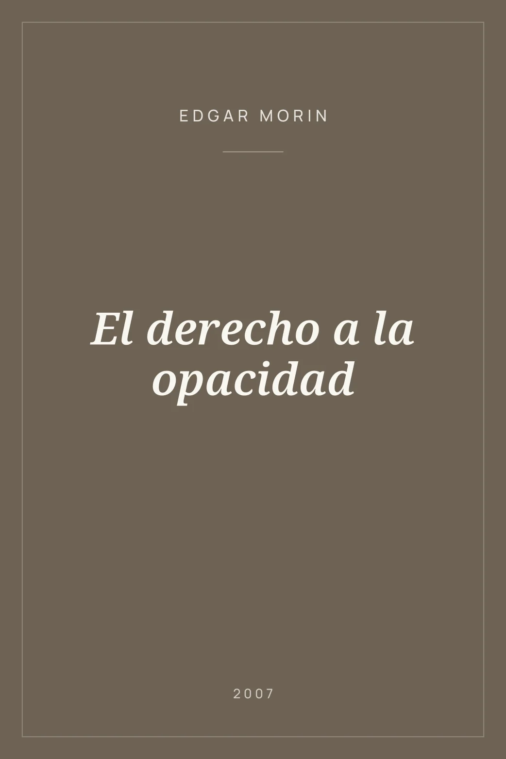 Portada de El derecho a la opacidad