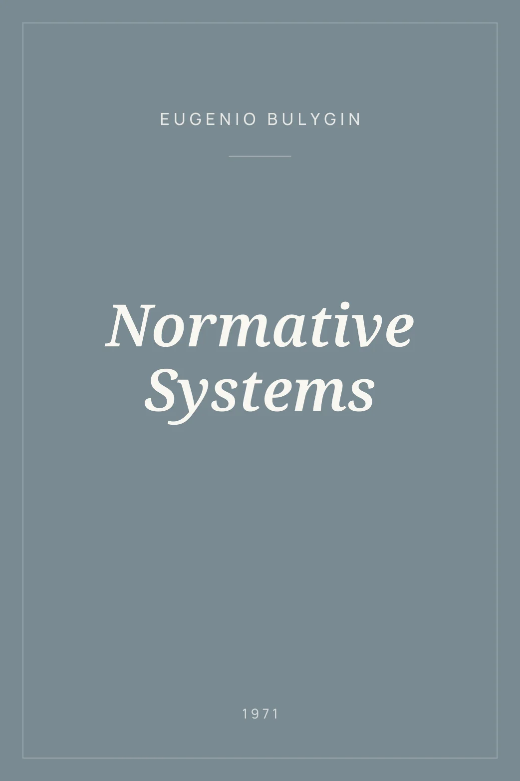 Portada de Normative Systems