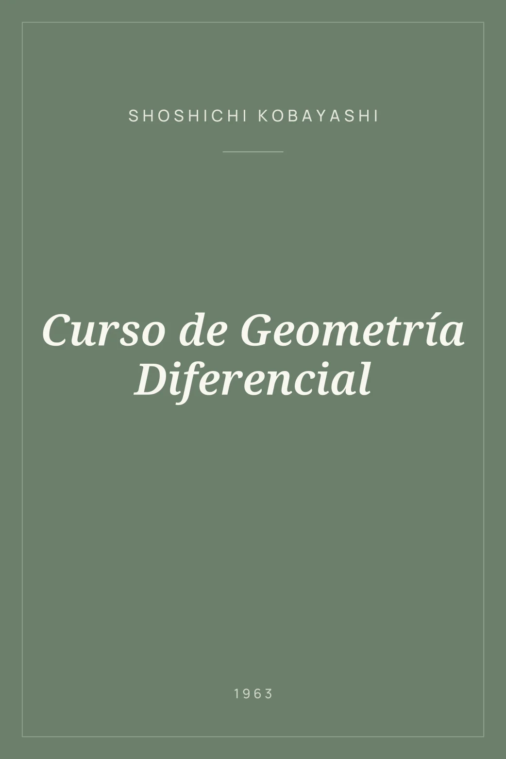 Portada de Curso de Geometría Diferencial