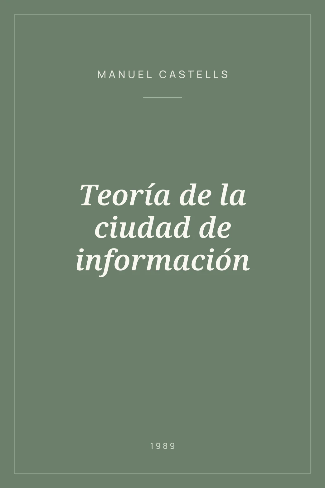 Portada de Teoría de la ciudad de información