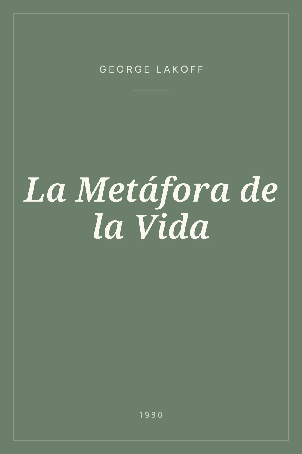 Portada de La Metáfora de la Vida