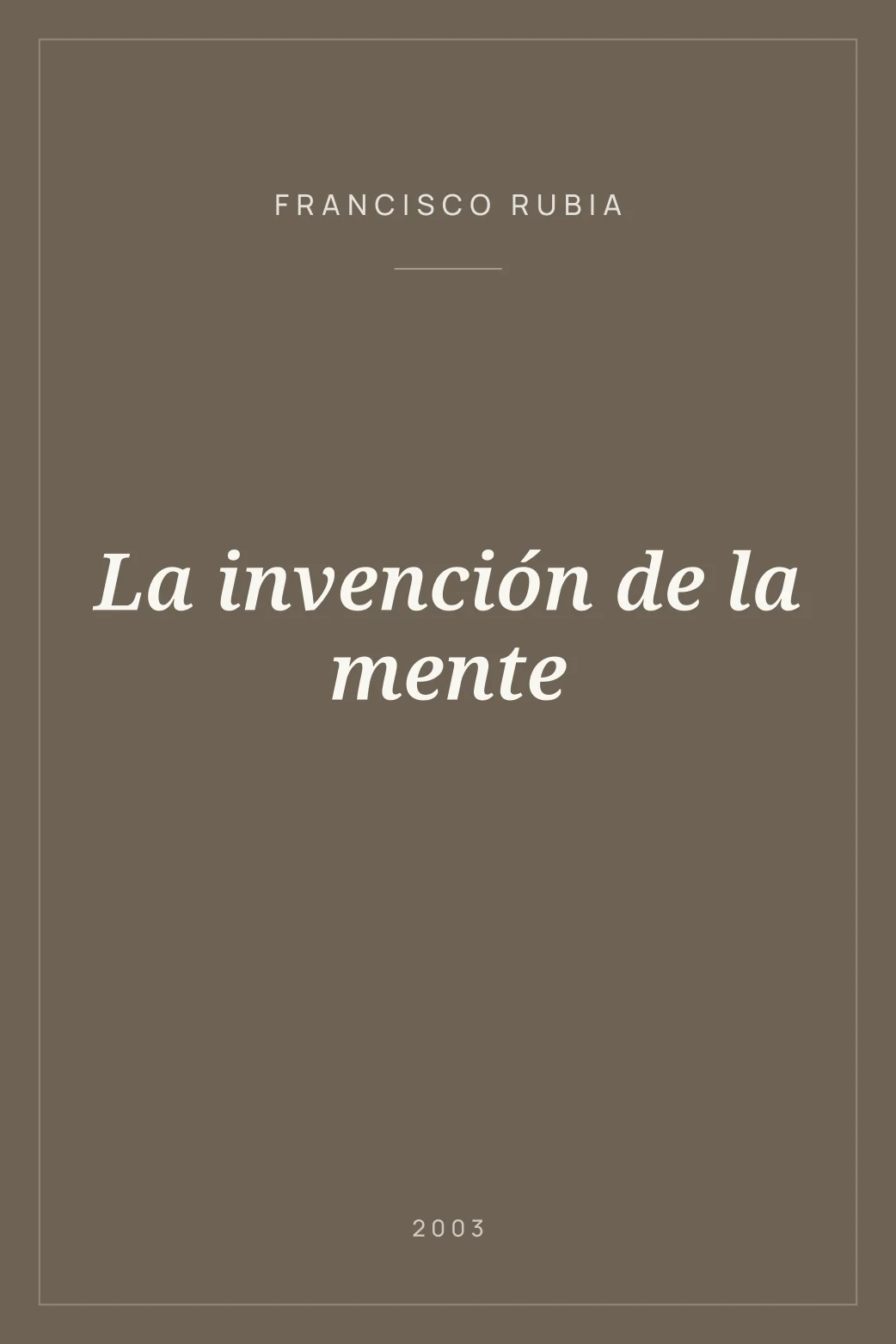Portada de La invención de la mente