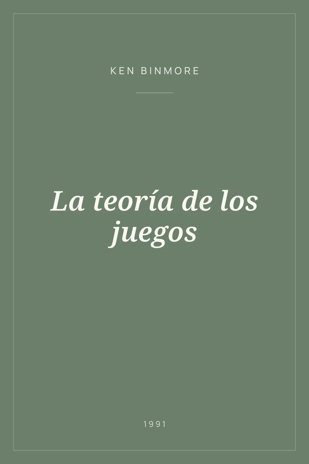 Portada de La teoría de los juegos