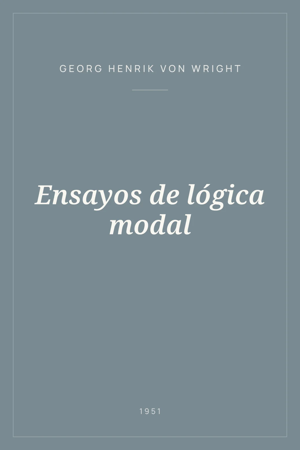 Portada de Ensayos de lógica modal