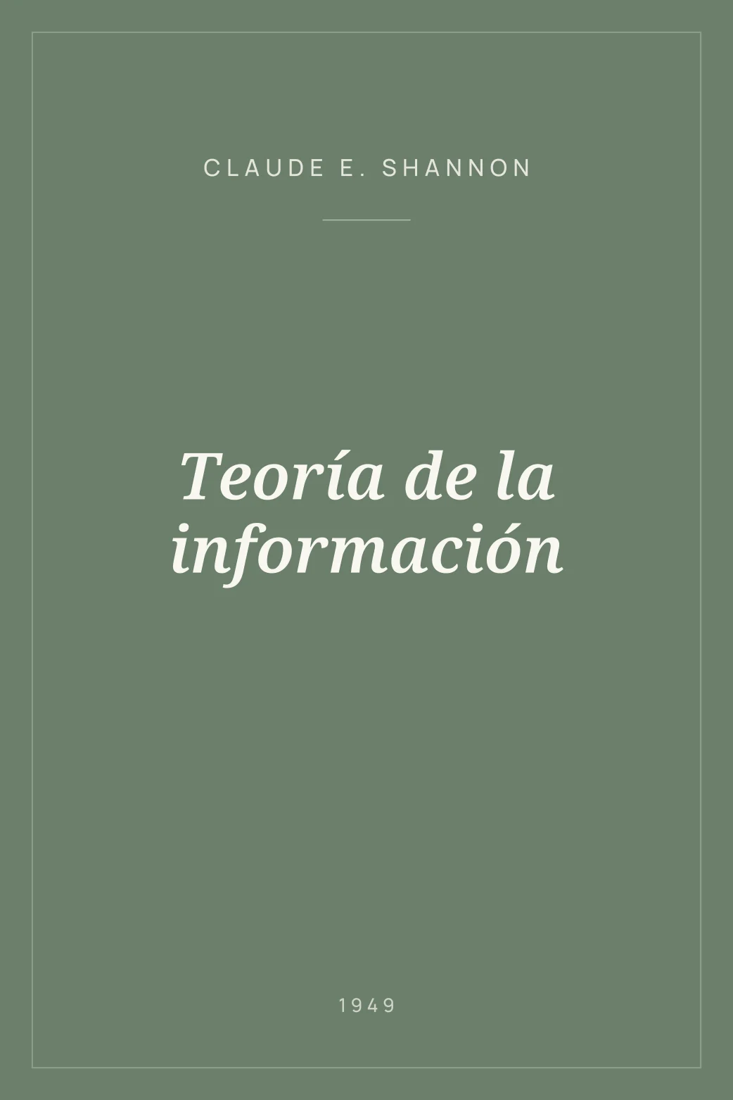 Portada de Teoría de la información
