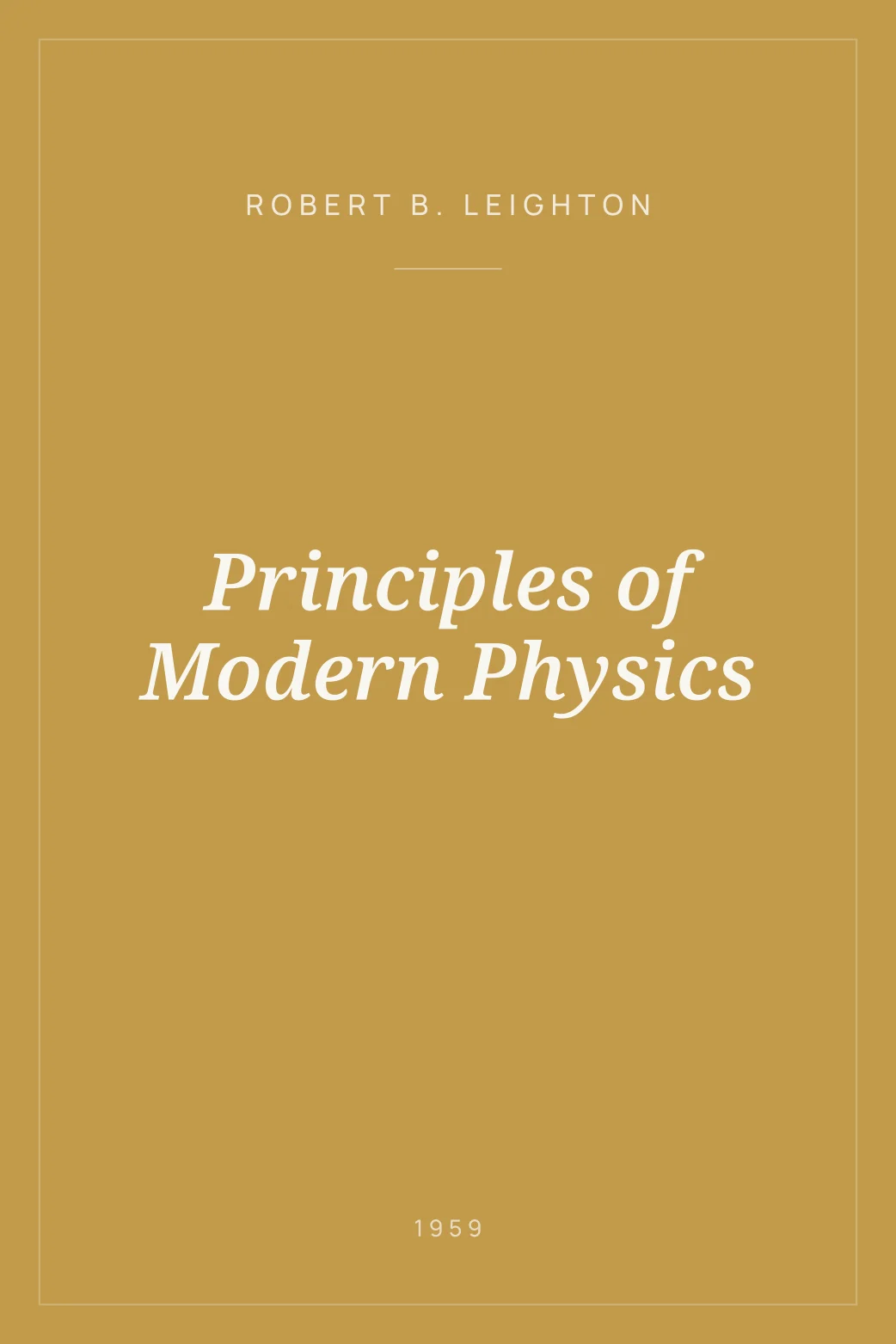 Portada de Principles of Modern Physics