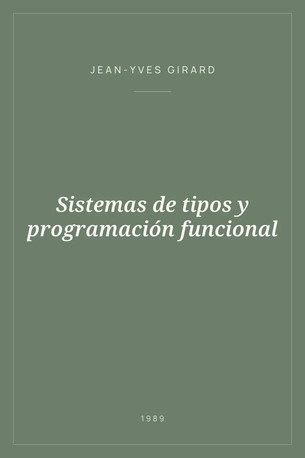 Portada de Sistemas de tipos y programación funcional