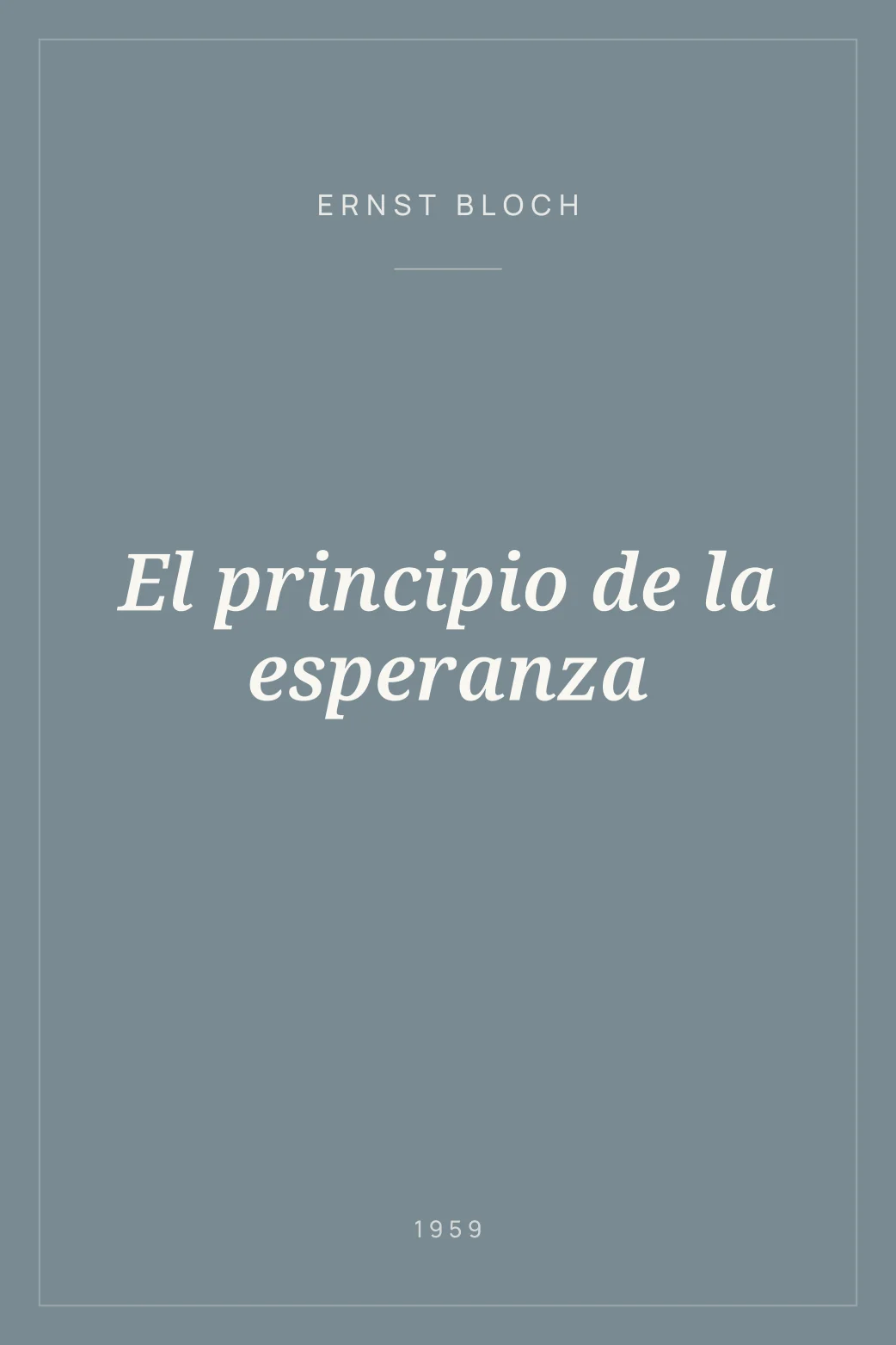 Portada de El principio de la esperanza