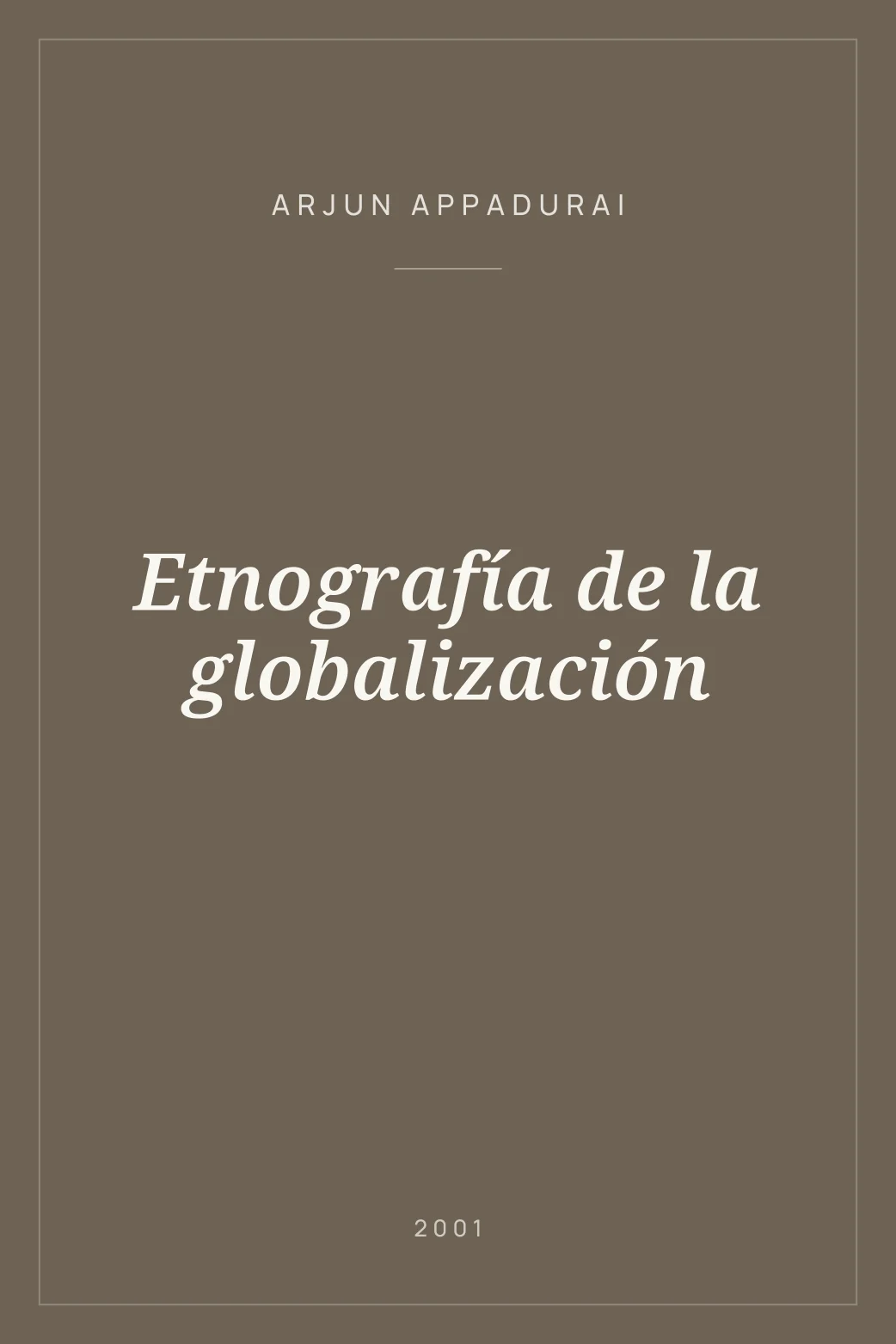 Portada de Etnografía de la globalización