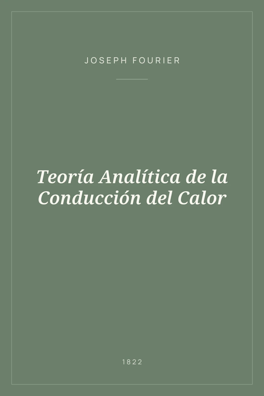 Portada de Teoría Analítica de la Conducción del Calor