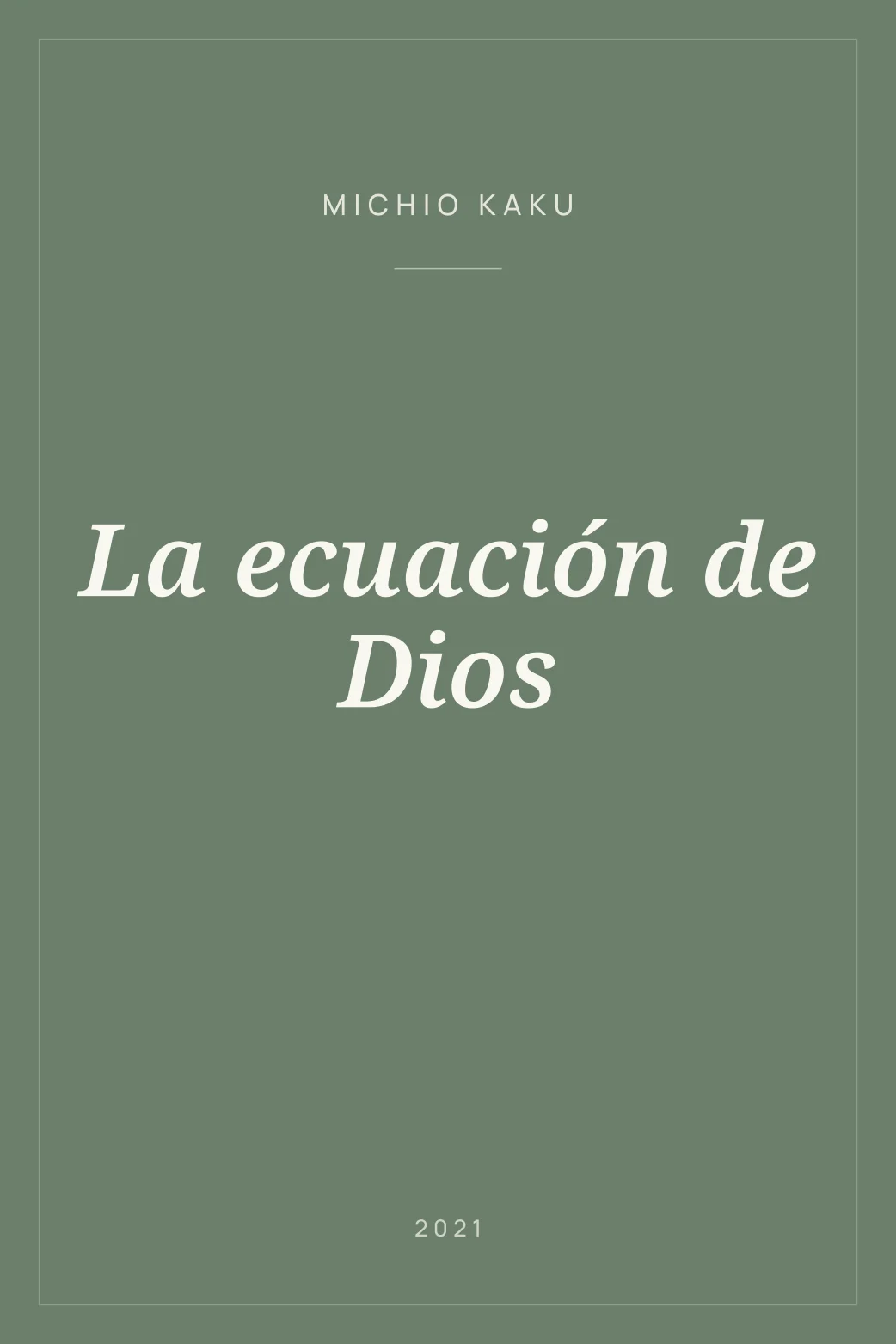 Portada de La ecuación de Dios